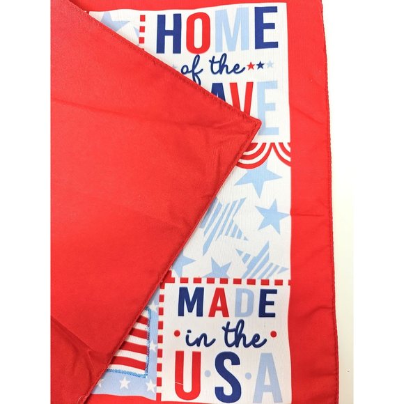 Patriotic Made in USA Land Free Home of Brave Fabric Placemats (Set of 4) - Picture 3 of 3